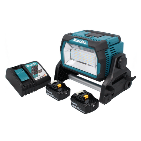 Makita DML 809 RM cordless LED construction spotlight 18 V 10000 lm + 2x rechargeable battery 4.0 Ah + charger