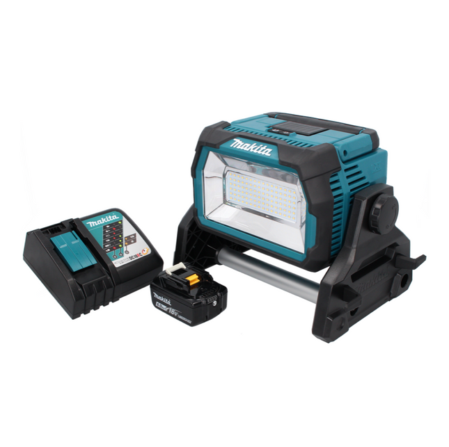 Makita DML 809 RG1 Proyector LED inalámbrico para la construcción 18 V 10000 lm + 1x batería recargable 6,0 Ah + cargador