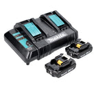 Makita Power Source Kit 18 V con 2x BL 1820 B 2.0 Ah batería ( 197254-9 ) + DC 18 SH cargador doble ( 199687-4 )
