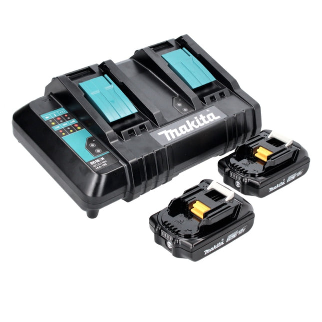 Makita Power Source Kit 18 V con 2x BL 1820 B 2.0 Ah batería ( 197254-9 ) + DC 18 SH cargador doble ( 199687-4 )