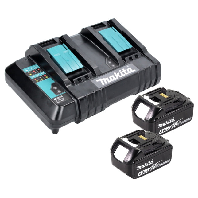 Makita Power Source Kit 18 V con 2x BL 1840 B 4.0 Ah batería ( 197265-4 ) + DC 18 SH cargador doble ( 199687-4 )