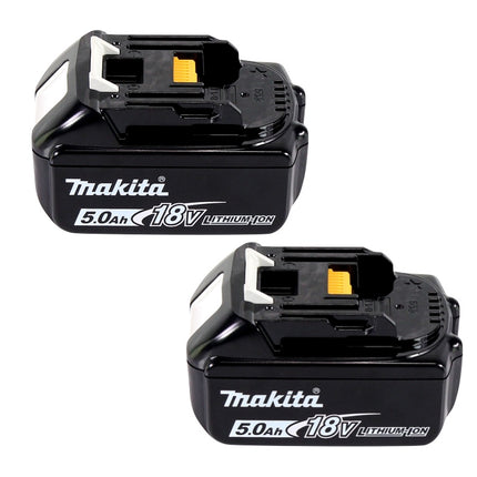 Makita Power Source Kit 18 V con 2x BL 1850 B 5.0 Ah batería ( 197280-8 ) + DC 18 SH cargador doble ( 199687-4 ) + Makpac