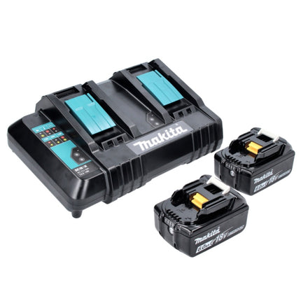 Makita Power Source Kit 18 V con 2x batería BL 1860 B 6,0 Ah ( 197422-4 ) + cargador doble DC 18 SH ( 199687-4 )
