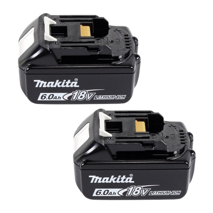 Makita Power Source Kit 18 V con 2x batería BL 1860 B 6,0 Ah ( 197422-4 ) + cargador doble DC 18 SH ( 199687-4 )