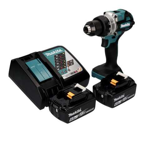 Makita DDF 486 RG taladro atornillador inalámbrico 18 V 130 Nm sin escobillas + 2 baterías 6,0 Ah + cargador