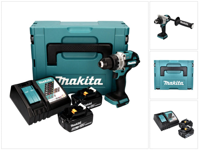 Makita DDF 486 RTJ Akku Bohrschrauber 18 V 130 Nm Brushless 2x Akku 5 0 Ah Ladegeraet Makpac  0 - toolbrothers