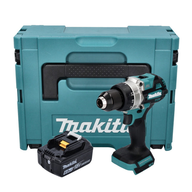 Taladro atornillador a batería Makita DDF 486 G1J 18 V 130 Nm sin escobillas + 1x batería recargable 6,0 Ah + Makpac - sin cargador