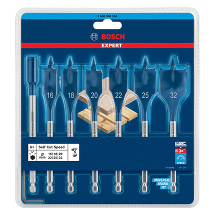 Bosch EXPERT SelfCut Speed flat router bit set 16 - 32 mm 7 pcs. ( 2608900334 ) for wood - successor to 2608587009