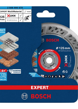 Bosch EXPERT Multi Material Diamant Trennscheibe 125 x 22,23 x 2,4 mm X-LOCK ( 2608900670 ) - Nachfolger von 2608615161 - Toolbrothers