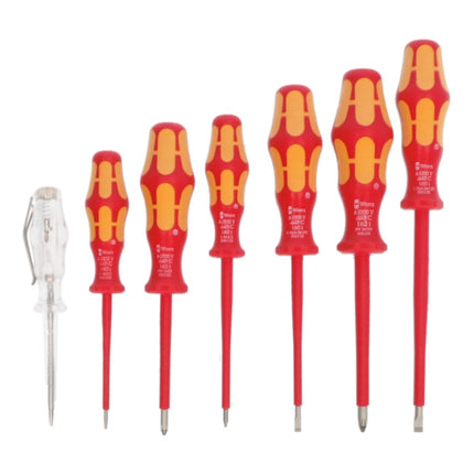 Juego de destornilladores Wera 160i/7 7 piezas Kraftform Plus VDE 1000 V + comprobador de fases.