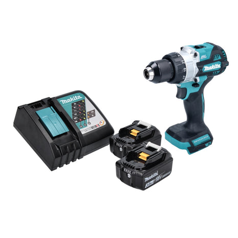 Trapano a percussione a batteria Makita DHP 486 RF 18 V 130 Nm brushless + 2x batteria ricaricabile 3,0 Ah + caricabatterie