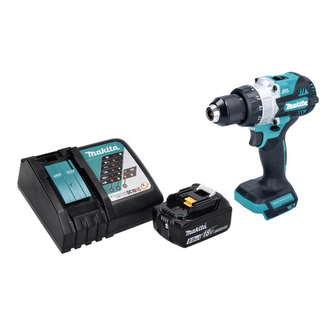 Makita DHP 486 RT1 akumulatorowa wiertarko-wkrętarka udarowa 18 V 130 Nm bezszczotkowa + 1x akumulator 5,0 Ah + ładowarka