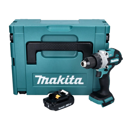 Taladro de percusión sin cable Makita DHP 486 A1J 18 V 130 Nm sin escobillas + 1x batería recargable 2,0 Ah + Makpac - sin cargador