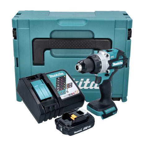 Makita DHP 486 RA1J akumulatorowa wiertarko-wkrętarka udarowa 18 V 130 Nm bezszczotkowa + 1x akumulator 2,0 Ah + ładowarka + Makpac