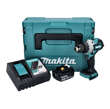 Makita DHP 486 RF1J taladro percutor inalámbrico 18 V 130 Nm sin escobillas + 1x batería 3,0 Ah + cargador + Makpac