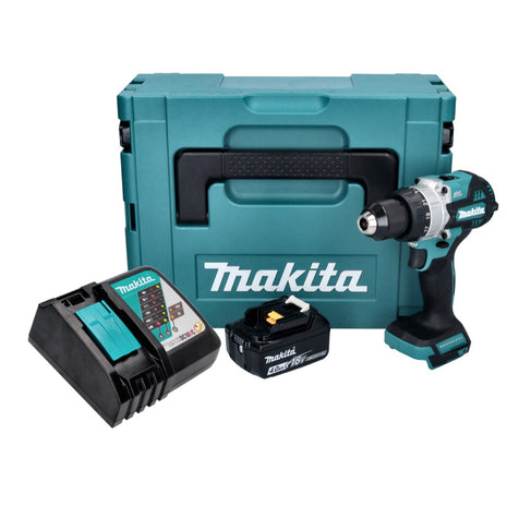 Makita DHP 486 RM1J trapano a percussione a batteria 18 V 130 Nm brushless + 1x batteria ricaricabile 4,0 Ah + caricabatterie + Makpac