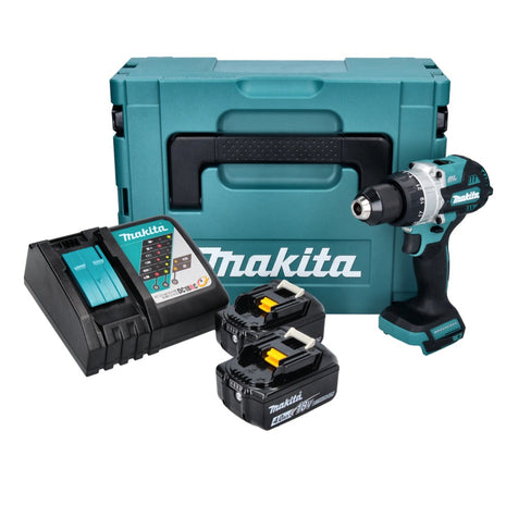 Makita DHP 486 RMJ akumulatorowa wiertarka udarowa 18 V 130 Nm bezszczotkowa + 2x akumulator 4,0 Ah + ładowarka + Makpac