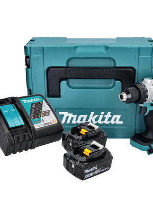 Makita DHP 486 RGJ trapano a percussione a batteria 18 V 130 Nm brushless + 2x batteria ricaricabile 6,0 Ah + caricabatterie + Makpac