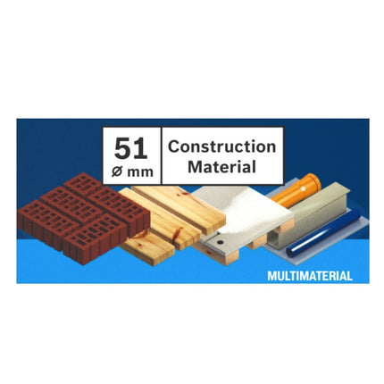 Bosch EXPERT Juego básico de sierra perforadora para materiales de construcción 51 x 60 mm (2608900463) Universal + adaptador de cambio de corriente (2608900526)