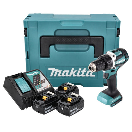 Taladro atornillador a batería Makita DDF 484 RT3J 18 V 54 Nm sin escobillas + 3x batería recargable 5,0 Ah + cargador + Makpac