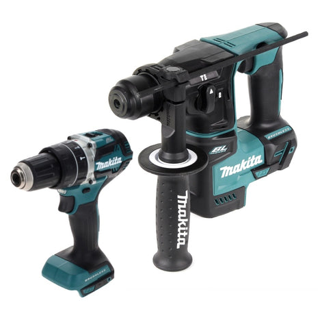 Makita DLX 2278 akumulatorowy zestaw Combo bezszczotkowy + DHP 484 wiertarko-wkrętarka udarowa 54 Nm + DHR 171 młot udarowo-obrotowy 1,2 J Solo - bez akumulatora, bez ładowarki