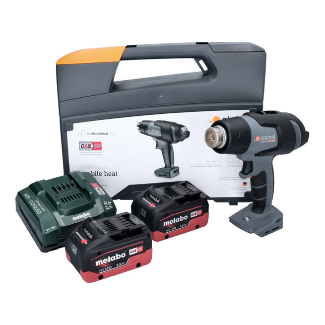 Steinel Mobile Heat MH 5 Pistolet à air chaud sans fil 50-500°C 18V - CAS + 2x Batteries 5,5 Ah + Chargeur + Coffret