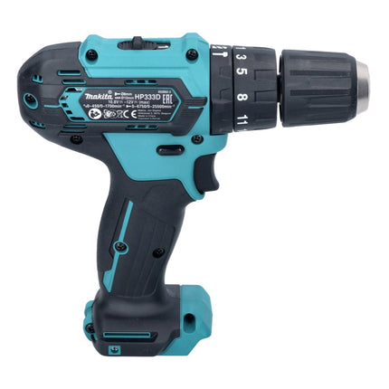 Makita HP 333 DZ Trapano avvitatore con percussione a batteria rosa 12 V 30 Nm - senza batteria, senza caricabatterie
