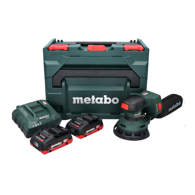 Lijadora rotorbital sin cable Metabo SXA 18 LTX 125 BL 18 V 125 mm sin escobillas + 2x batería recargable 4,0 Ah + cargador + metaBOX