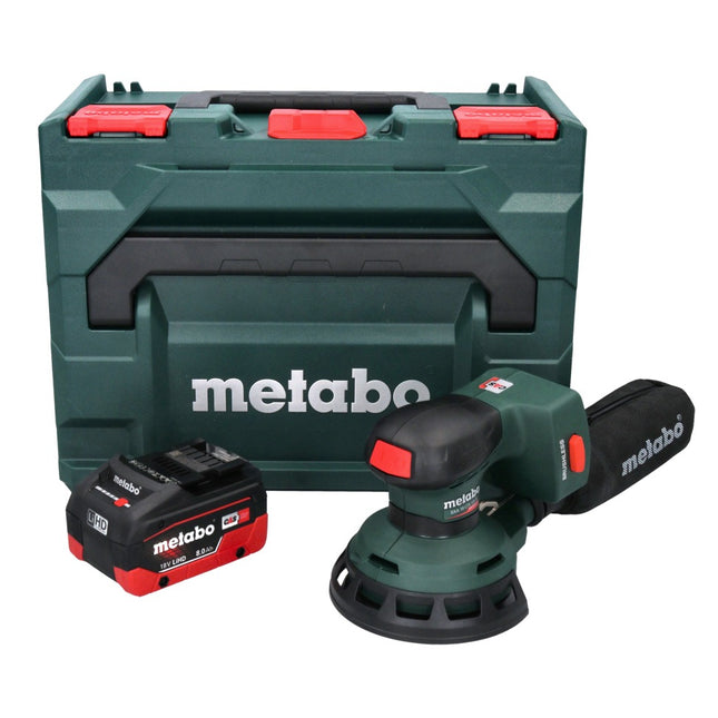 Metabo SXA 18 LTX 125 BL Lijadora excéntrica sin cable 18 V 125 mm sin escobillas + 1x batería 8,0 Ah + metaBOX - sin cargador