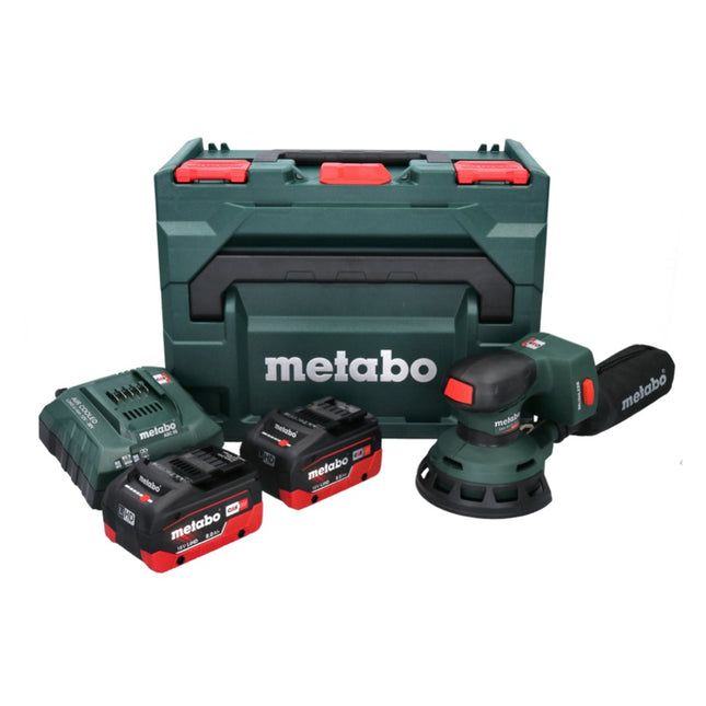 Lijadora rotorbital sin cable Metabo SXA 18 LTX 125 BL 18 V 125 mm sin escobillas + 2x batería recargable 8,0 Ah + cargador + metaBOX