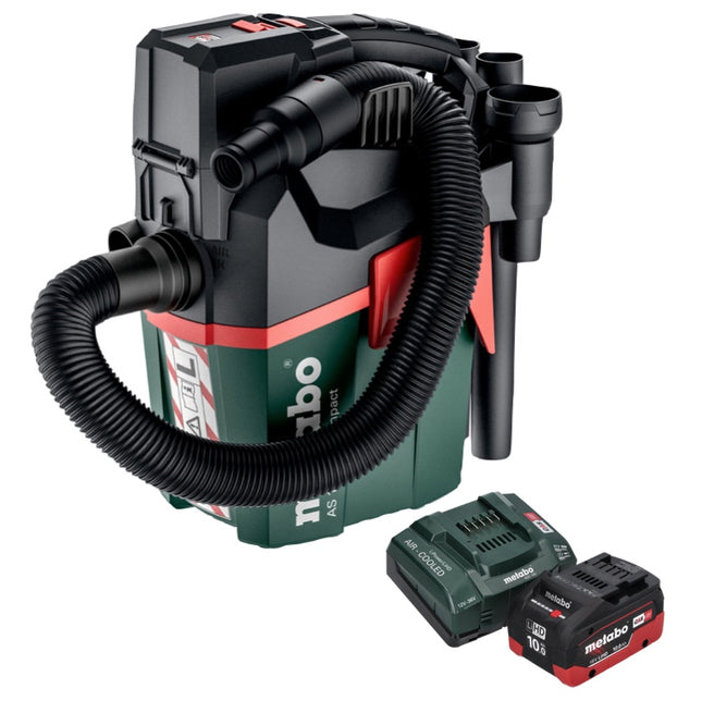 Metabo AS 18 L PC Compact cordless vacuum cleaner 18 V 6 l IPX4 dust class L wet and dry + 1x rechargeable battery 10.0 Ah + charger