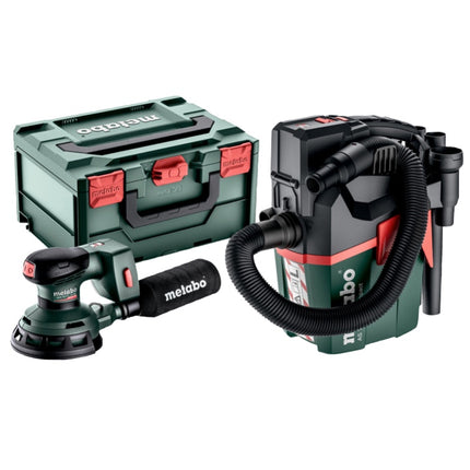 Metabo SXA 18 LTX 125 BL levigatrice rotorbitale a batteria 18 V 125 mm + AS 18 L PC Aspiratore compatto ( 691199000 ) - senza batteria, senza caricabatteria