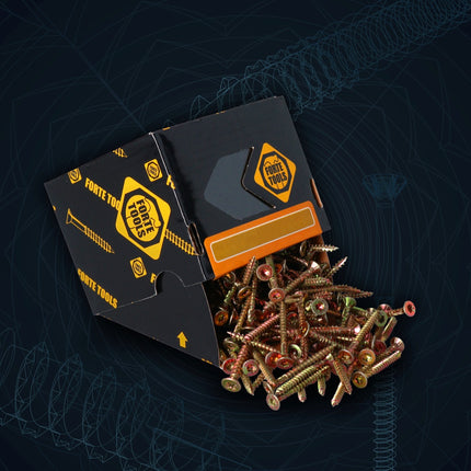 FORTE Tools Universal Holzschraube 3,5 x 20 mm T15 400 Stk. ( 2x 000051399466 ) gelb verzinkt Torx Senkkopf Vollgewinde - Toolbrothers