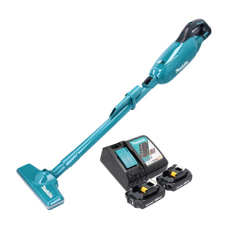 Aspirador de batería Makita DCL 280 FRA 18 V sin escobillas + 2x baterías 2,0 Ah + cargador