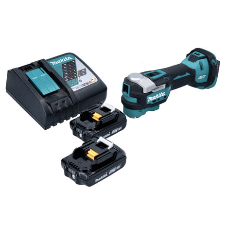 Makita DTM 52 RA Outil multifonctions sans fil 18 V Starlock Max Brushless + 2x batterie 2,0 Ah + chargeur