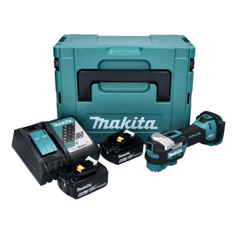 Makita DTM 52 RGJ Akku Multifunktionswerkzeug 18 V Starlock Max Brushless + 2x Akku 6,0 Ah + Ladegerät + Makpac - Toolbrothers