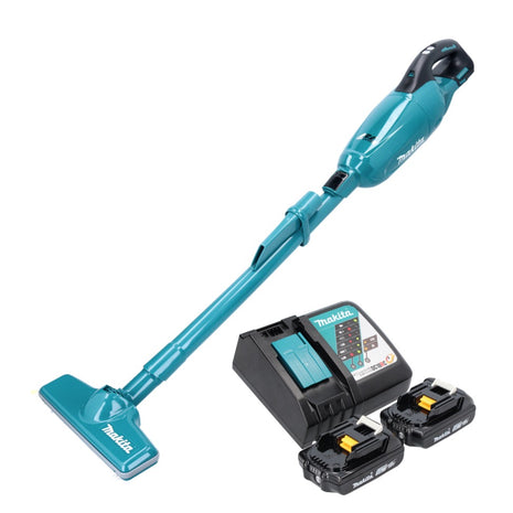 Makita DCL 281 FRA cordless hoover 18 V brushless + 2x rechargeable battery 2.0 Ah + charger