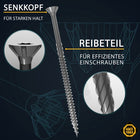 FORTE Tools Universal Holzschraube 5,0 x 120 mm T25 200 Stk. ( 2x 000040113879 ) silber verzinkt Torx Senkkopf Teilgewinde