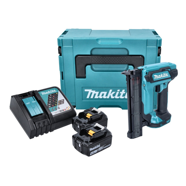 Makita DFN 350 RMJ cordless upright nailer 18 V 15 - 35 mm + 2x rechargeable battery 4.0 Ah + charger + Makpac