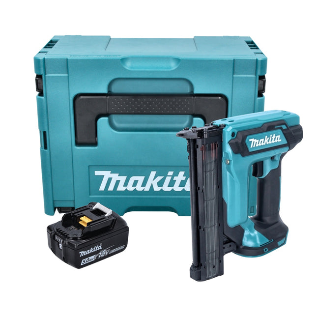 Makita DFN 350 T1J clavadora vertical sin cable 18 V 15 - 35 mm + 1x batería recargable 5,0 Ah + Makpac - sin cargador
