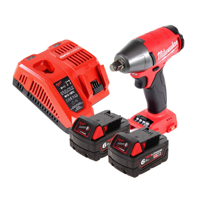 Milwaukee M18 FIWF12-602 FC Impact Wrench 300 Nm 18V 1/2" Brushless + 2x Batteries 6.0 Ah + Charger