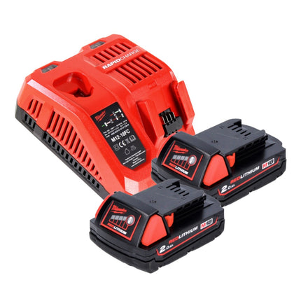 Milwaukee M18 BOS125-201 FC Random Orbital Battery Sander 125mm 18V + 2x Batteries 2.0Ah + Charger