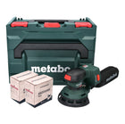 Metabo SXA 18 LTX 125 BL Levigatrice eccentrica a batteria 125mm 18V Brushless + 2x set di levigatura Toolbrothers TURTLE + set metaBOX - senza batteria, senza caricabatterie (600146840)