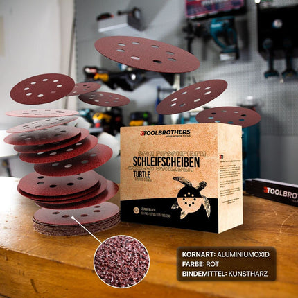 Metabo SXA 18 LTX 125 BL Levigatrice eccentrica a batteria 125mm 18V Brushless + 2x set di levigatura Toolbrothers TURTLE + set metaBOX - senza batteria, senza caricabatterie (600146840)