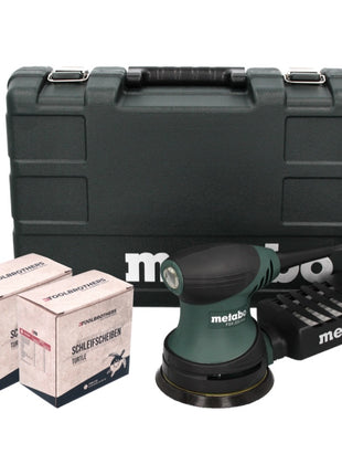 Metabo FSX 200 Intec levigatrice rotorbitale 240 W 125 mm + 2x Toolbrothers TURTLE set di levigatura + valigetta