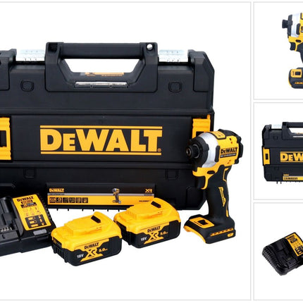 DeWalt DCF 850 P2 Akku Schlagschrauber 18 V 205 Nm 1/4" Brushless + 2x Akku 5,0 Ah + Ladegerät + TSTAK - Toolbrothers