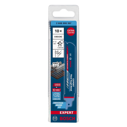 Brzeszczot do piły szablastej Bosch EXPERT Thick Tough Metal S 955 CHC 150 mm 10 sztuk ( 2608900367 ) Carbide Technology