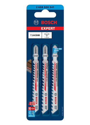 Bosch Expert T 144 DHM Hardwood Fast Stichsägeblatt Set 3 tlg. ( 2608900541 ) Carbide Technology