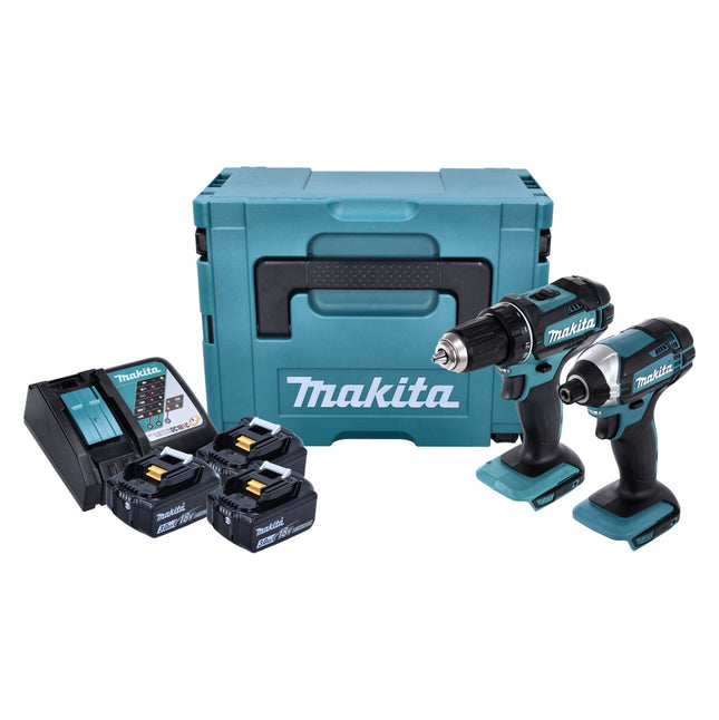 Makita DLX 2127 J1 Kit Taladro sin cable DDF 482 Z + atornillador de impacto sin cable DTD 152 + 3x Baterías 3.0 Ah + Cargador + Makpac