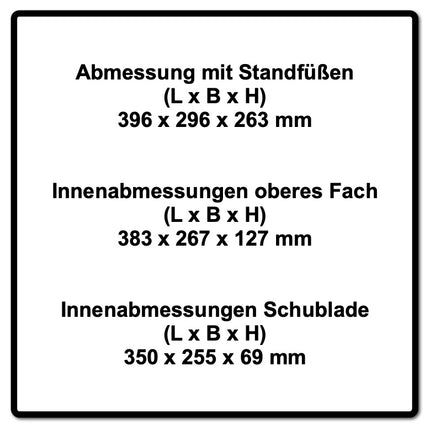 Festool Systainer T-LOC SYS-COMBI 2 Coffret à outils 396 x 296 x 270mm, 4 pcs. (4x 200117)